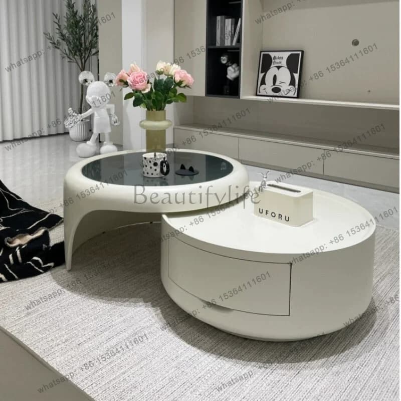 Modern Round Coffee Table Minimalist Portable Luxury Design Side Table Living Room Muebles Modernos Para Sala Furniture Home