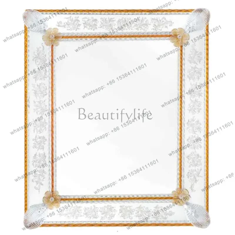Household round bathroom wall-mounted mirror bathroom decorative dressing mirror