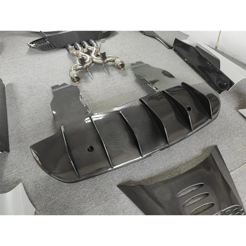 Premium Car Accessories Hot Selling Aerodynamic Dry Carbon Fiber Front And Bumper Side Skirts Rear Spoiler Body Kit Durable