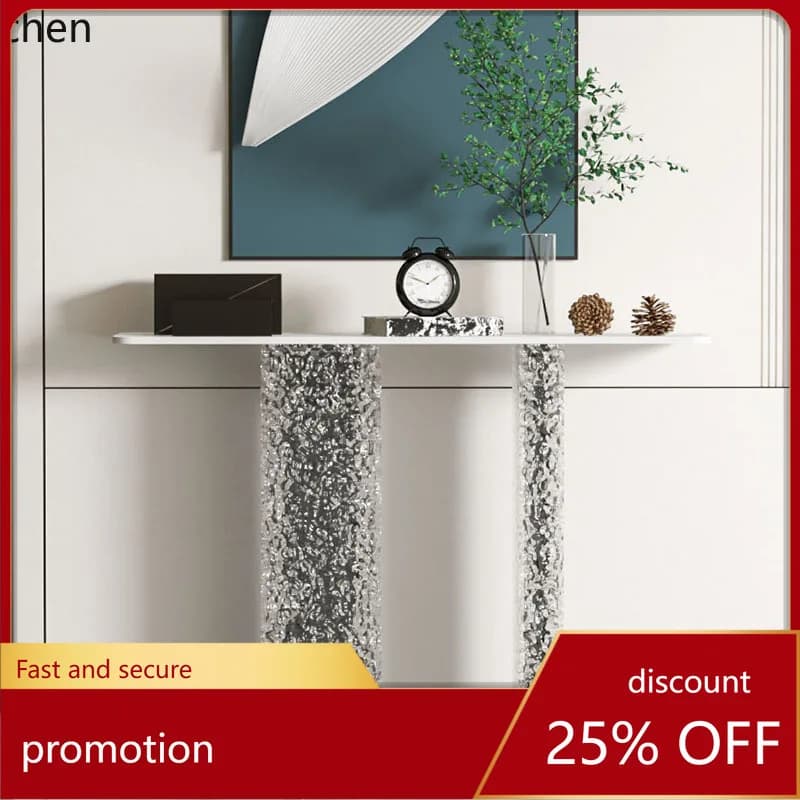 HXL light luxury rock slab table simple acrylic door cabinet corridor decoration living room against the wall
