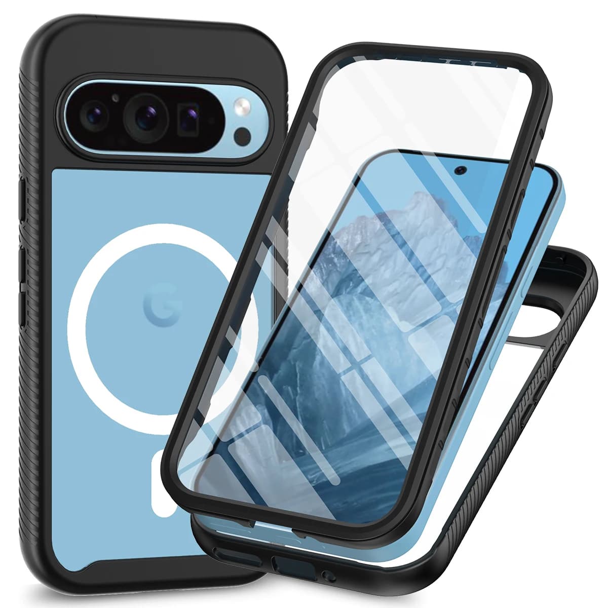 Full Protection Wireless Charging Case for Google Pixel 9 Pro XL 8 8A 8 Pro Shockproof Heavy Duty Rugged Back Cover Case Funda