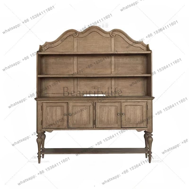 American rural antique storage cabinet storage French solid wood wall retro decorative cabinet
