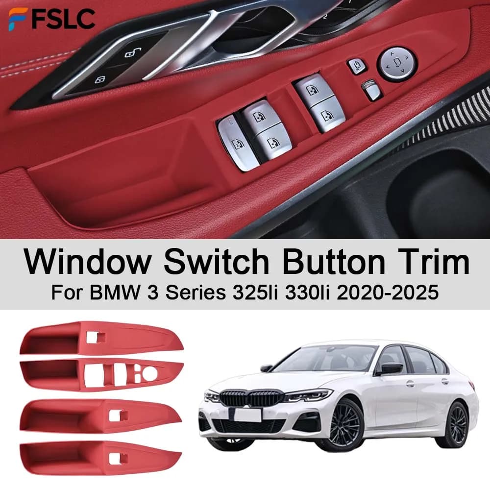 Car Decoration Window Switch Button Trim For BMW 3 Series 325li 330li 2020-2025 Cars Accessories Upgrade Modify A Car