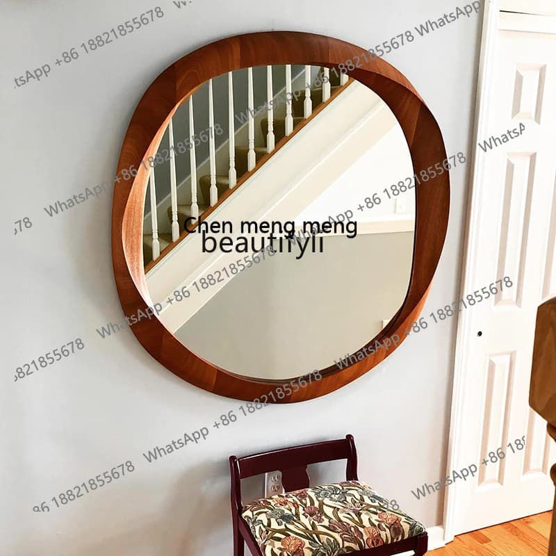 French Retro Mirror Bathroom Wall Bathroom Mirror American Shaped Hallway Background Wall Restaurant Decorative Mirror