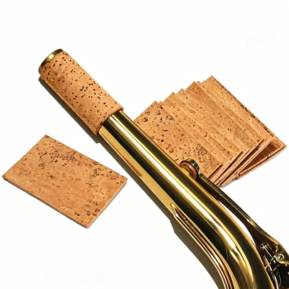 5PCS Saxophone Neck Cork Sheets, Natural Cork Pads for Alto Soprano Tenor Sax, Mouthpiece Joint Seal Replacement Part