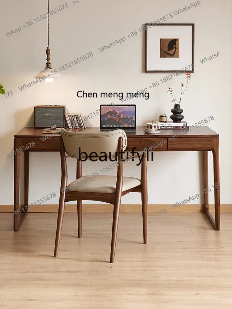 M178 North American black walnut all solid wood desk Nordic simple rectangular writing table household
