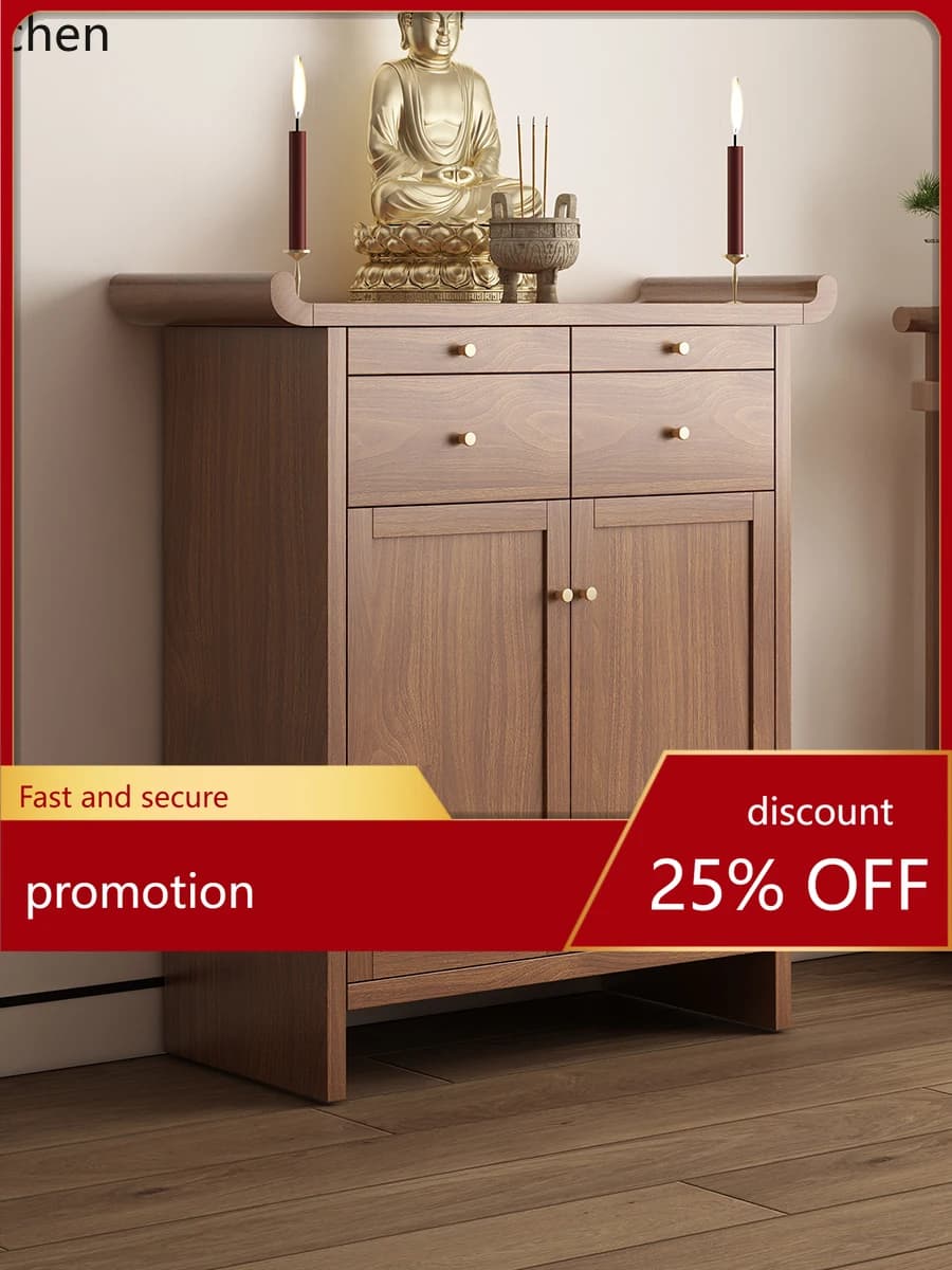 YFY  Style Solid Wood    God  Wealth God Altar Incense  Buddha Statue   God  Worship Table