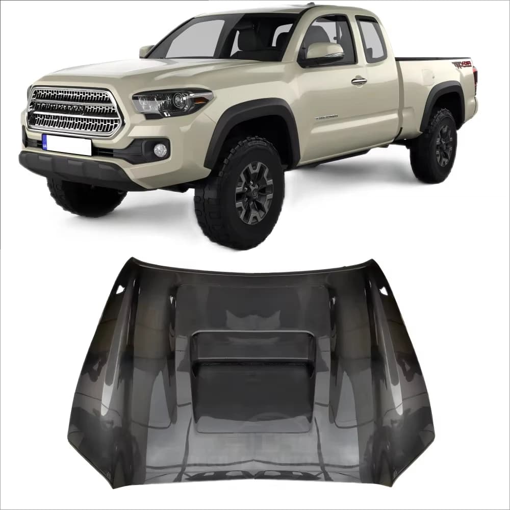 Wholesale Tacoma Carbon Fiber Hood 2015-2020 for Toyota Tacoma Lightweight Modified Open Hole Carbon Fiber Hood New Condition