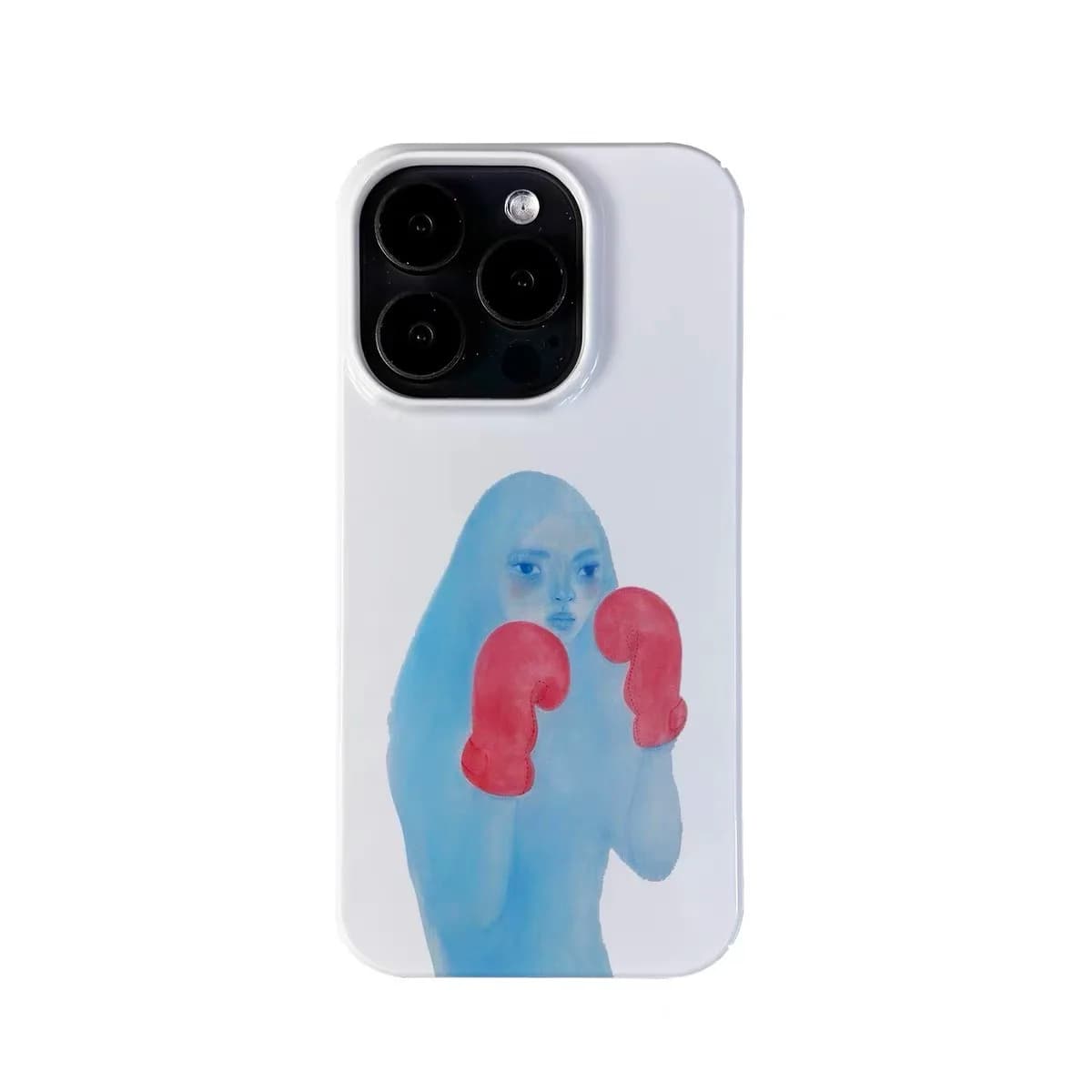Blue Boxing Sign Language Phone Case for IPHONE 17 Air 16E 15 PROMAX 14 Plus 13 12 MINI 11 PRO 16Plus XR XS Acrylic Phone Cover