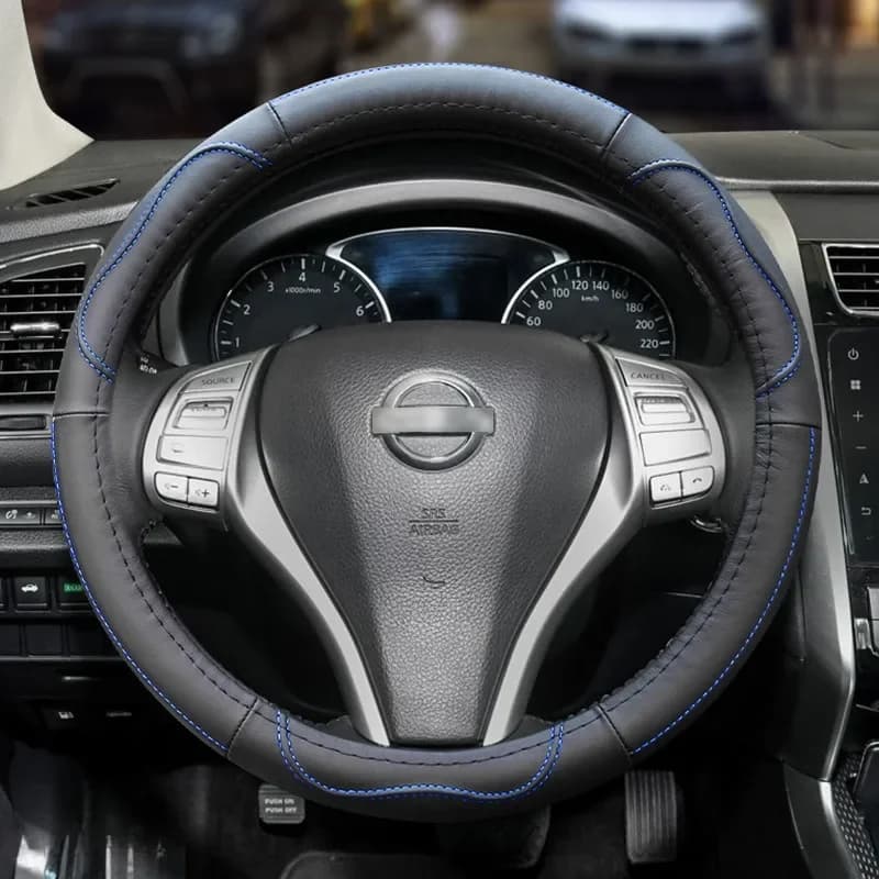 Luxury Leather Steering Wheel Covers Universal Car Steering Wheel Cover Car Accessories Interior 38CM O-type Steering Wheel Grip