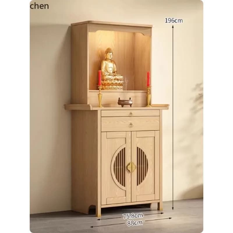 YFY  buddhist altar table solid wood with cabinet rectangular buddha r for home altar table buddha statue shrine
