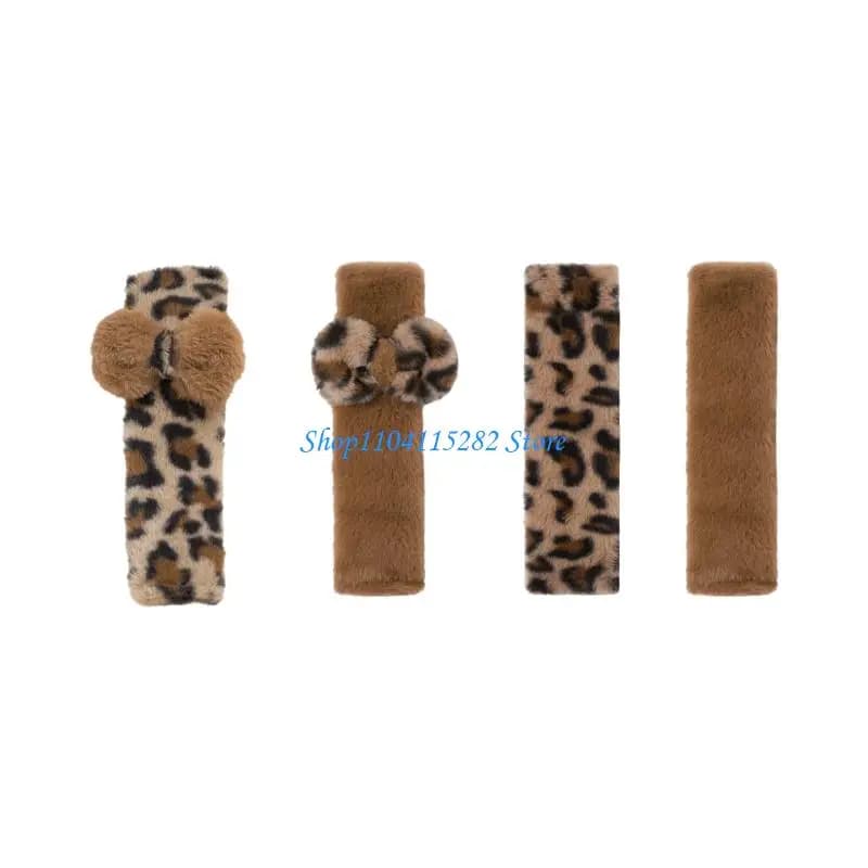 Car Belt Pad Cover Safety Belt Strap Comfort Cushion Leopard Print Pad