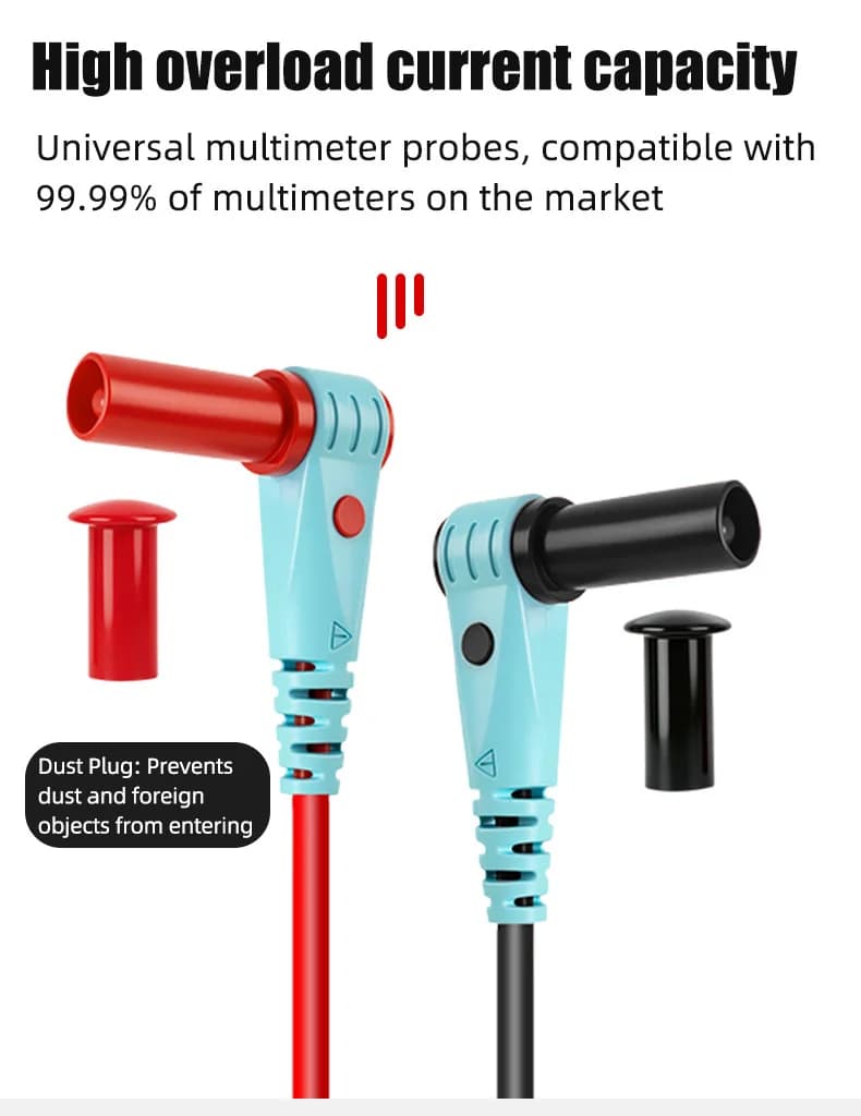 Multimeter Test Leads 1000V 20A Replaceable Probe Tips 0.1mm Fine Needle Silicone Flexible Cable Multi Meter Test Probes