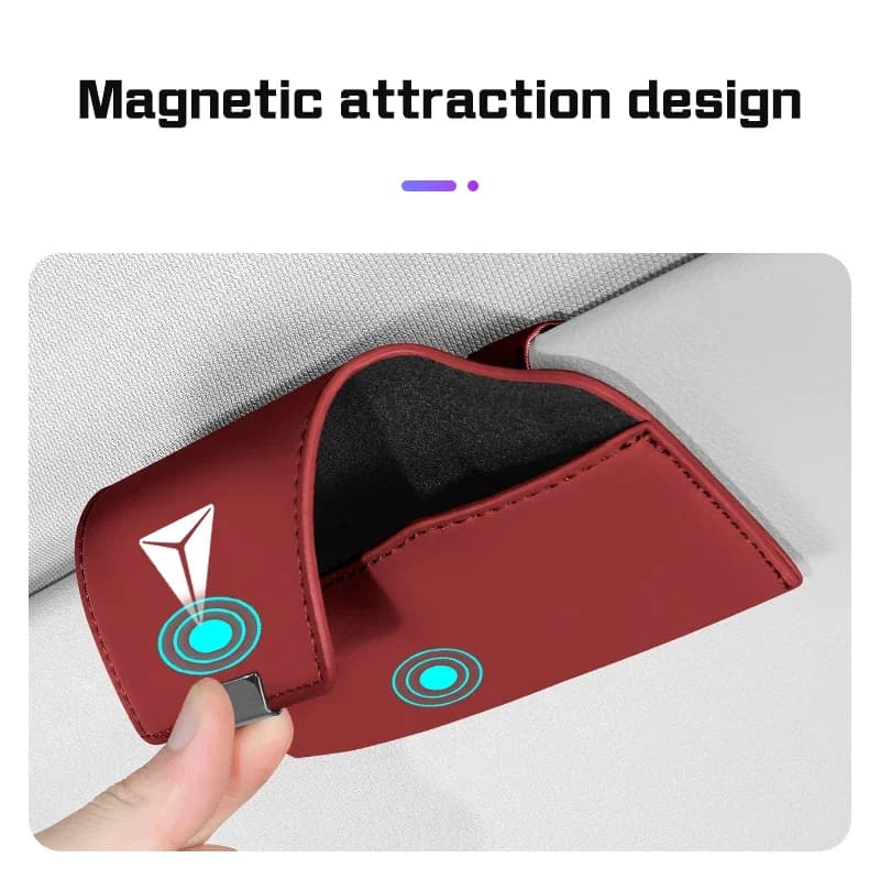For Changan DEEPAL S07 G318 S09 S05 L07 SL03 Leather Car Glasses Case Sun Visor Sunglasses Storage Box flocking Eyeglass Holder