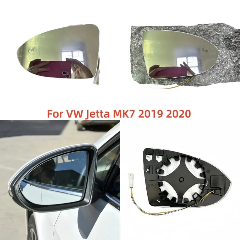 For VW Jetta MK7 2019 2020 Auto Heated Blind Spot Warning Wing Rear Mirror Glass USA Version