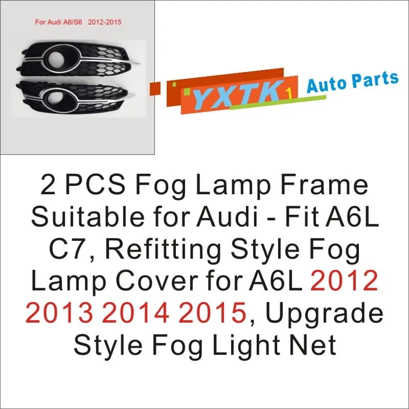 2 PCS Fog Lamp Frame Suitable for Audi - Fit A6L C7, Refitting Style Fog Lamp Cover for A6L 2012 2013 2014 2015, Upgrade Style F