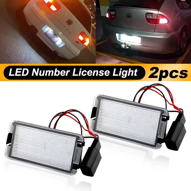 Lámpara LED de matrícula para Seat Altea Arosa Cordoba MK1 MK2 Ibiza Leon 1M Toledo 5P conjunto de luz de matrícula blanca 5P094