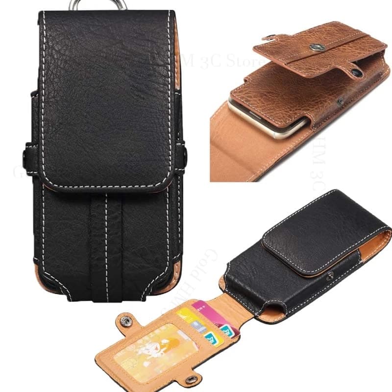 Phone Pouch For Samsung S26 Ultra S25 FE S24 S23 Plus for Galaxy S25 Edge S24 Ultra S22 Plus Belt Waist Bag Wallet Leather Case