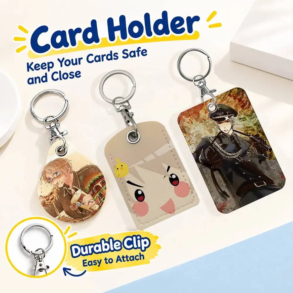 FOR Hetalia Prussia Keychain Card Holder Leather Keeps ID Cash Keys Cards Ready for Work School Travel Daily Errands