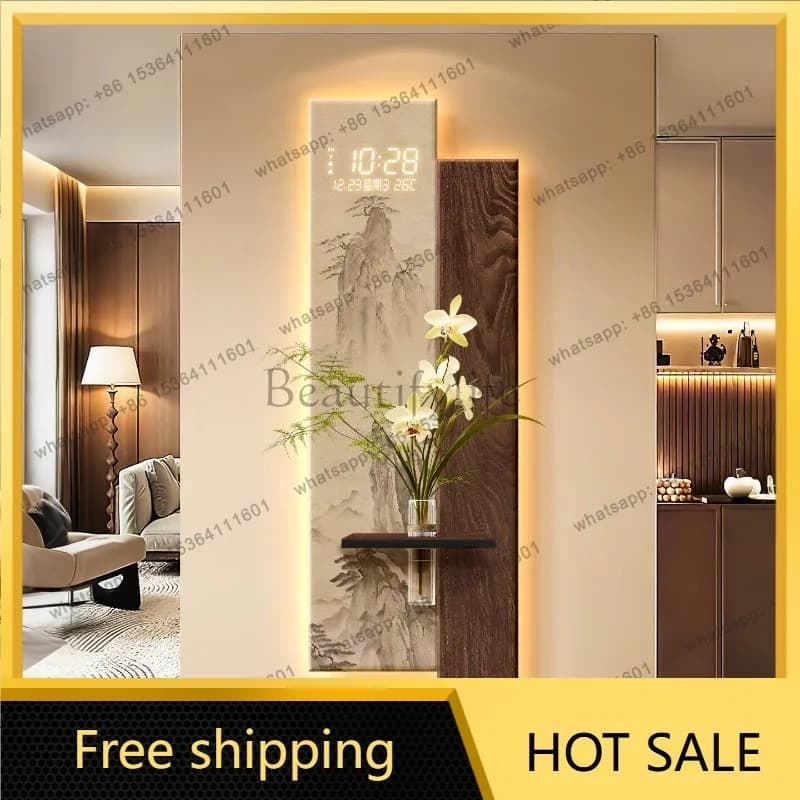 LJY Elegant Fashion Wooden Wall Clock Unique Upgrade Extra Large Digital Wall Clock Living Room Horloge Murale Home Decor Items