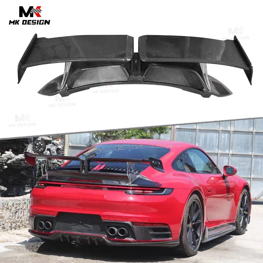 Carbon Fiber T Style Rear Wing Trunk Spoiler for Porsche 992 911 2019+ Rear Trunk Lip Wing Spoiler Car Accessories