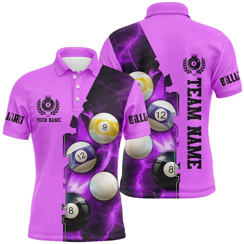 Custom Name Billiards Vintage Flame Gradient Graffiti Colorful Retro Pullover 3DPrint Casual Harajuku Funny Polo Jersey Shirts 1