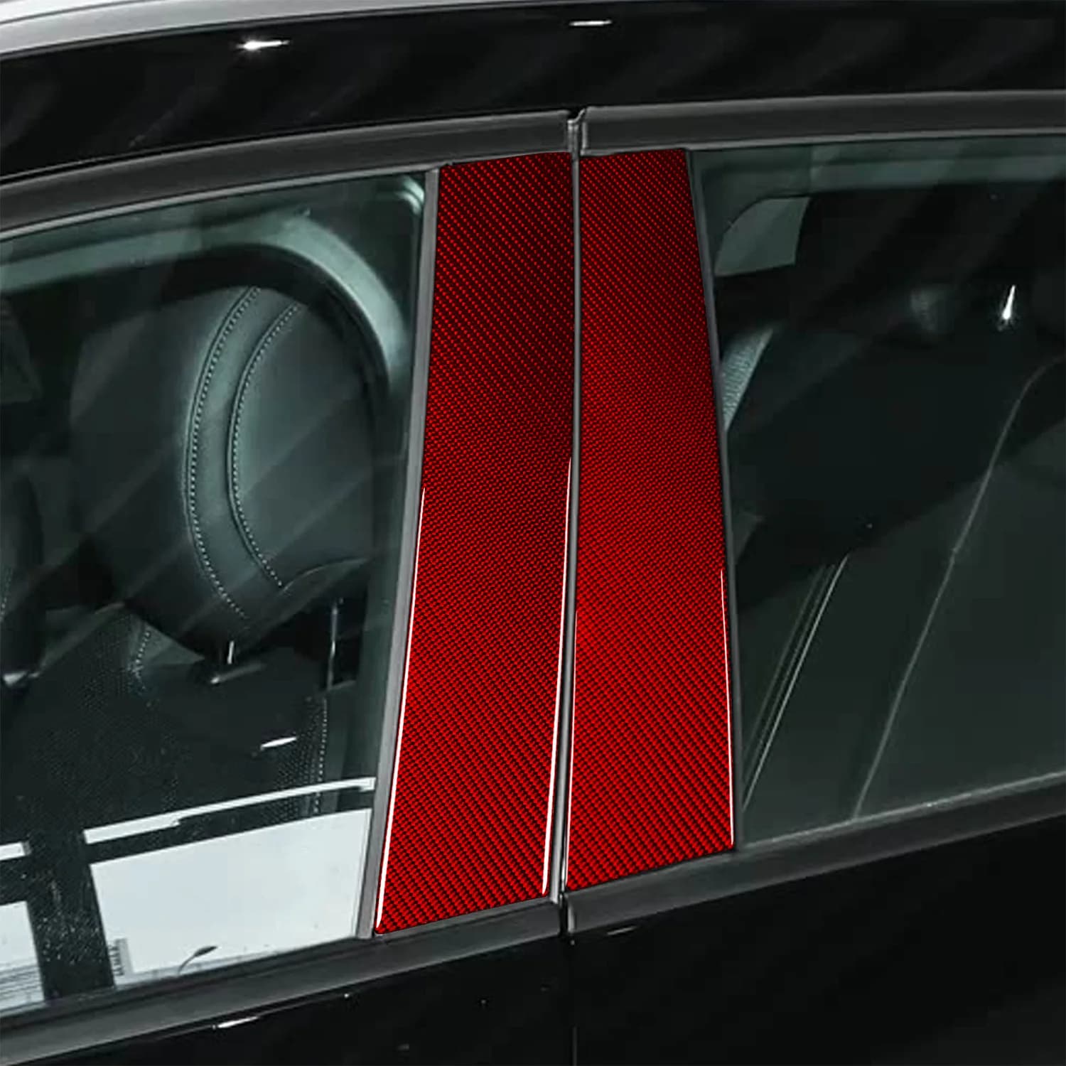 For Mazda CX-50 VA 2023-2026 B-Pillar Exterior Pillar Post Trim Cover Epoxy Carbon Fiber Door Column Strips 8Pcs