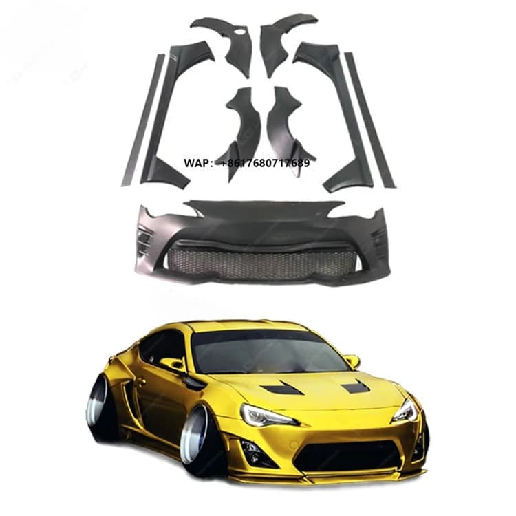 Hot Sale Rocket Bunny Style Body Kit for 86 Modified Car Front Bumper Wheel Eyebrow Side Skirts FRP Material Car Kit