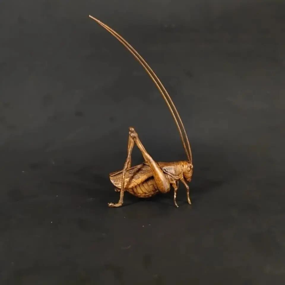 Creative Handmade Small Grasshopper Copper Cricket Tea Pet Ornaments