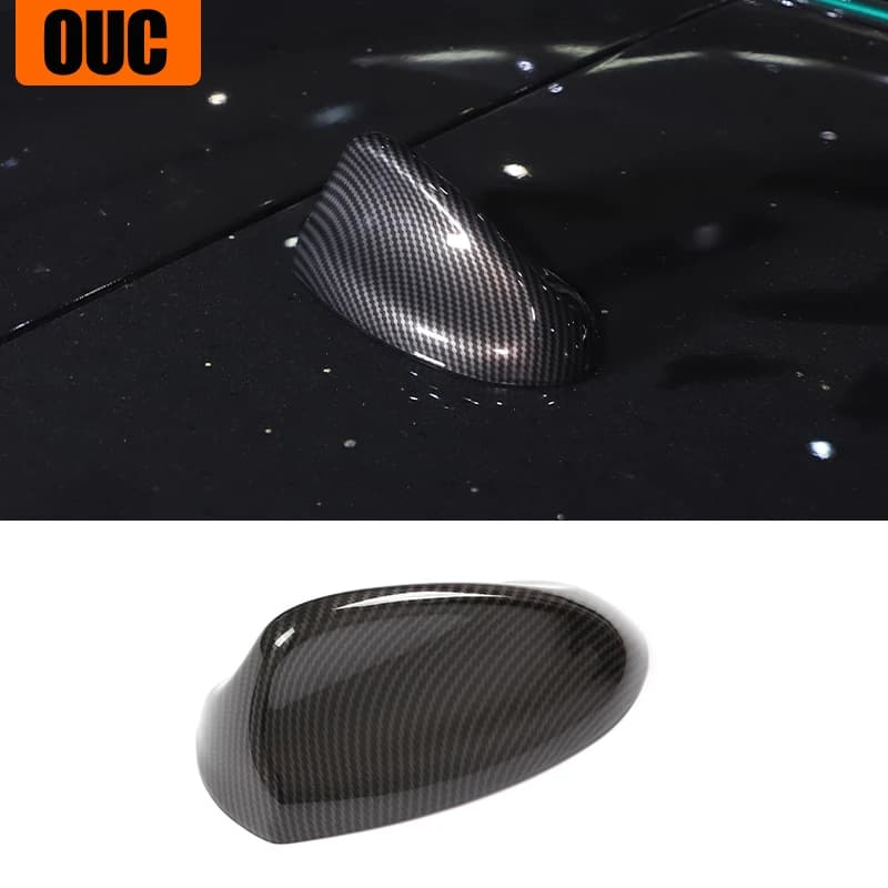 ABS Carbon Fiber Car Shark Fin Antenna Aerials Cover Trim For Alfa Romeo Giulia Stelvio Tonali 2017-2025 Exterior Accessories