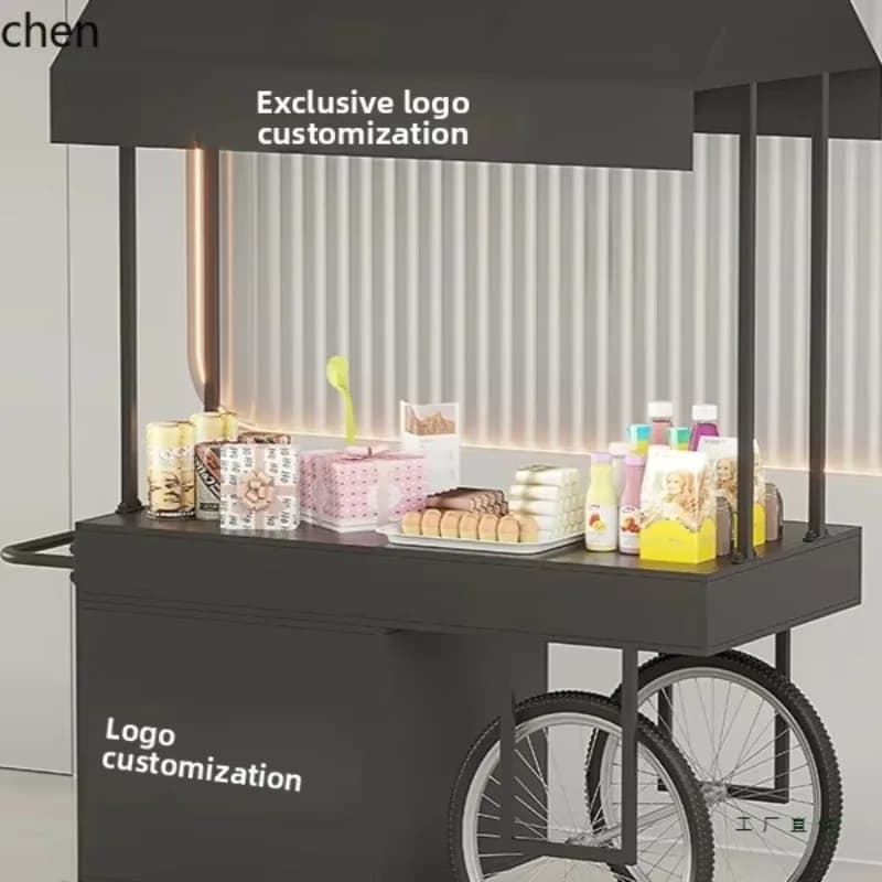 HYS  Iron Flower Cart Multifunctional Mall Mobile Small Cart Mobile Stall Cart