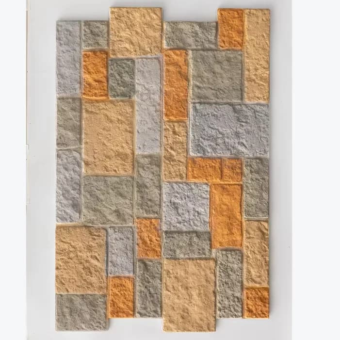 Cultural Rock Faux Brick Artificial Stone Veneer Wall Anti-Pollution Recyclable Home Villa Indoor Application Geometric Figure