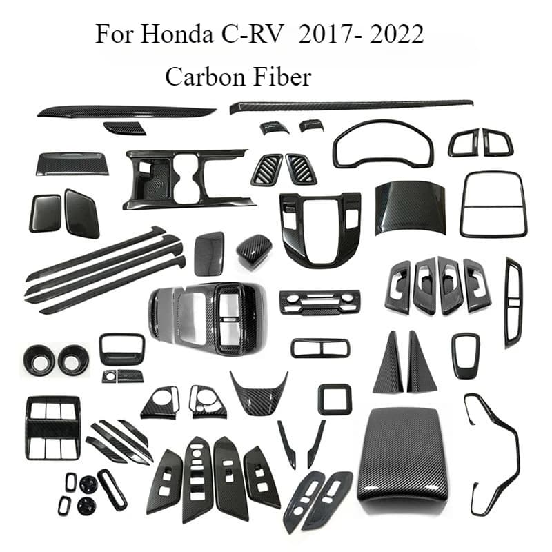 For Honda C-RV CRV 2017- 2022 ABS Carbon Fiber Car Window Switch Panel Gear Shift Panel Air Vent Cover Trim Inner Accessories