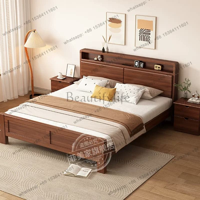 FG Wooden Bedroom Bed Baby Double Children Luxury Modern Girls Floor Sleeping Bed Princess Letto Matrimoniale Trendy Furniture