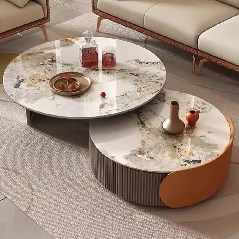 Side Luxury Coffee Tables Modern Design Ornaments Natural Living Room Coffee Tables Round Unique Mesa De Centro Home Furniture