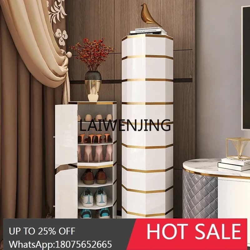 HLZ rotating shoe cabinet space-saving household creative entrance 360-degree cylindrical circular partition cabinet