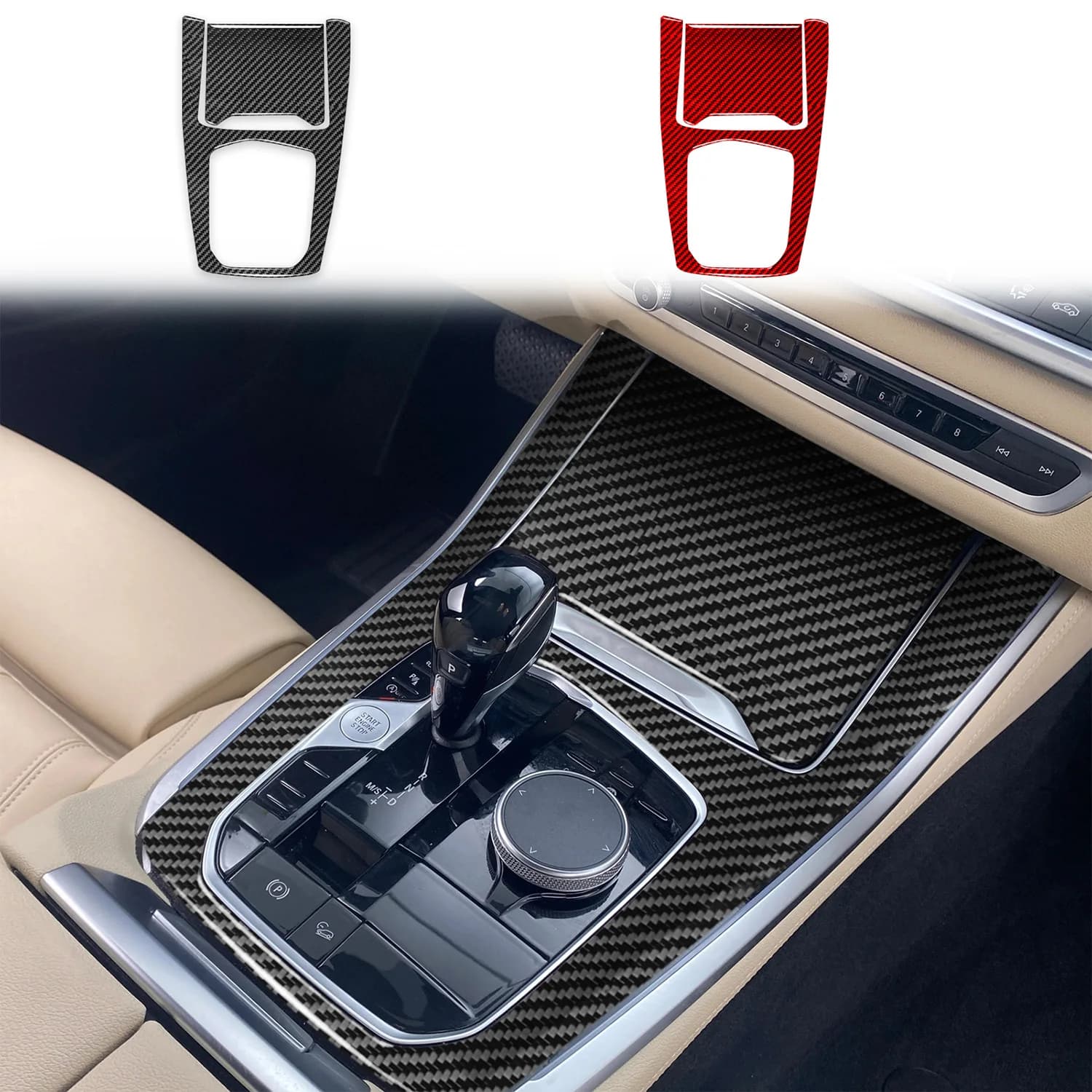 LHD! for BMW X5 (G05) / X7 (G07) 2019-2026 Car Accessories Center Console Gear Shift Panel Cover Trim Stickers ABS 2Pcs