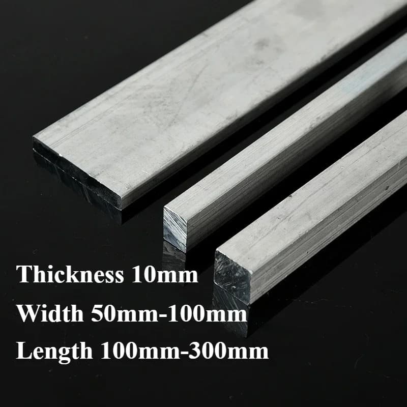 6061 Aluminum Alloy Flat Bar Thickness 10mm Width 50mm 60mm 70mm 80mm 90mm 100mm Length 80mm 100mm 150mm 200mm 300mm