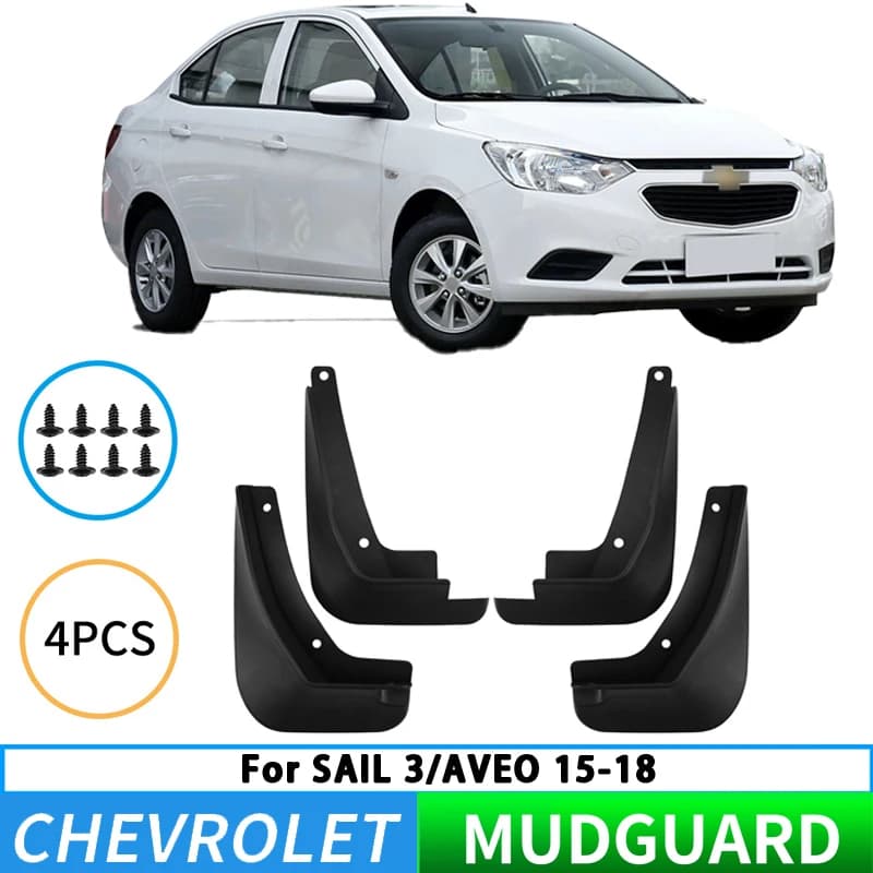 Suitable for Chevrolet Sail 3 Aveo 2015-2018 car tire mudguards and splash guards for front and rear wheels.