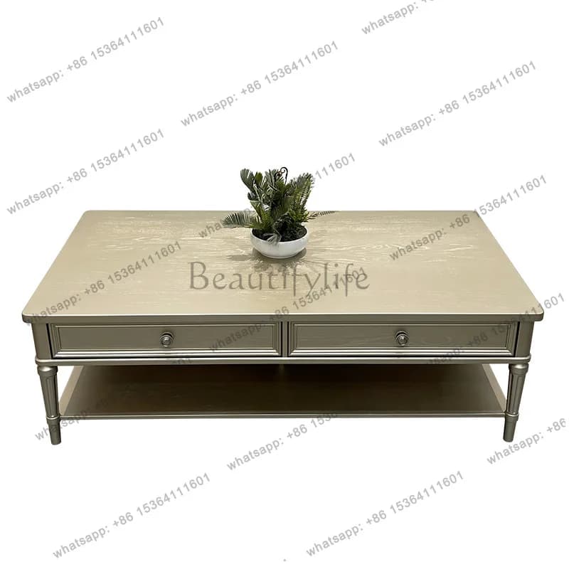 American solid wood coffee table light luxury simple solid wood storage coffee table coffee table