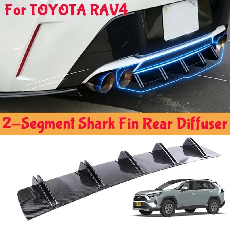 For TOYOTA RAV4 Shark Fin Rear Diffuser Split Chassis Spoiler Auto Aerodynamic Parts Aerodynamic Modification