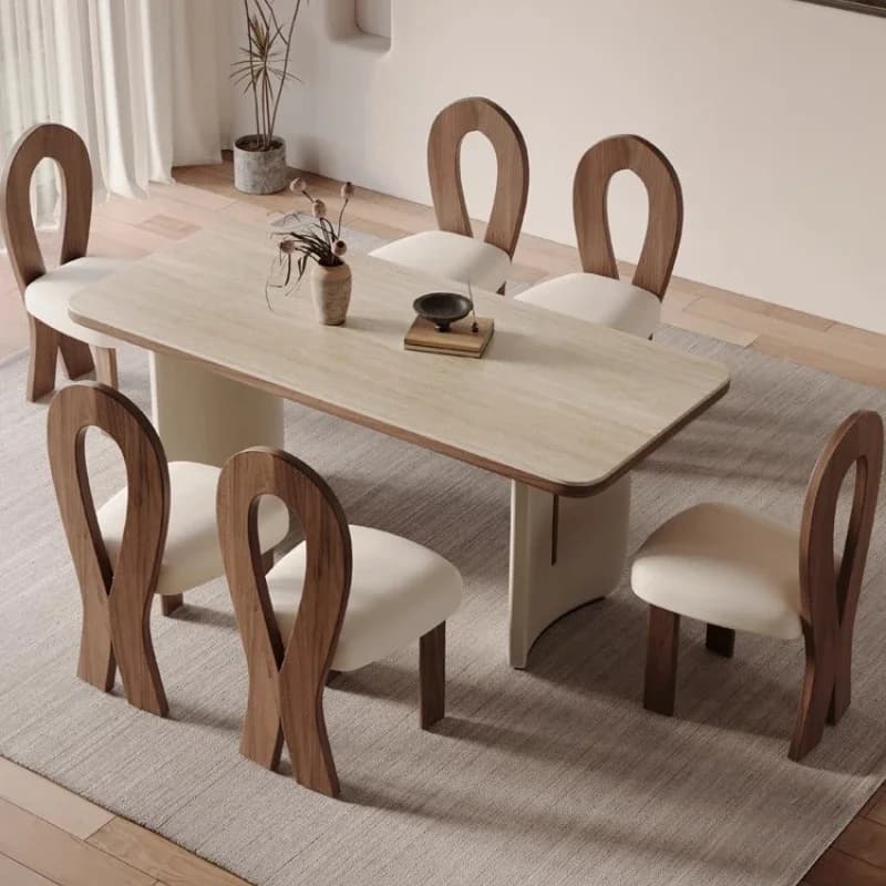 French Cream Wind Dining Table Solid Wood Modern Comfortable High Quality Table Romantic Gaming Simple Muebles Salon Furnitur