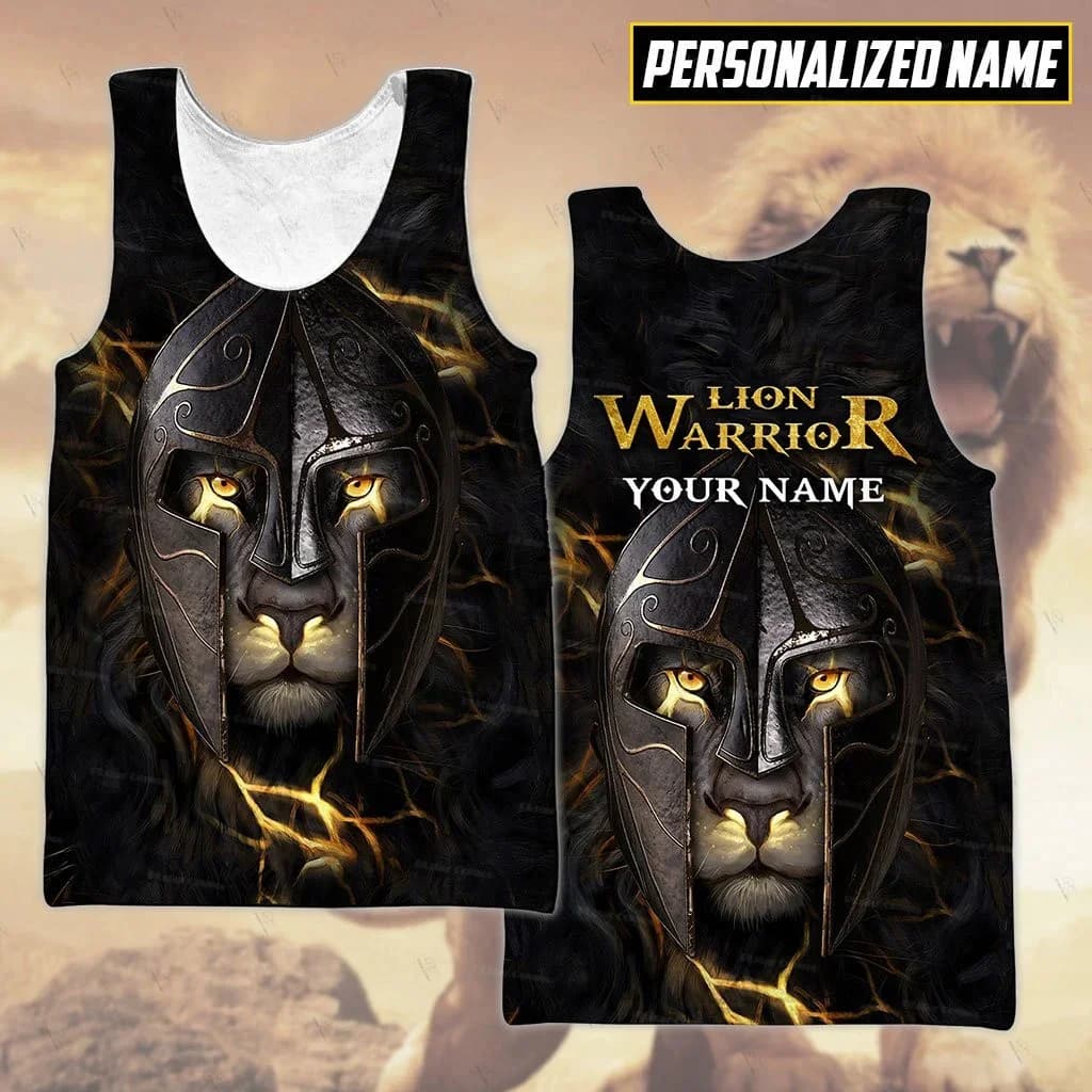 Custom Name Animal King Lion Jesus Cosplay Tattoo Vintage Retro 3DPrint Streetwear Summer Casual Pullover Sleeveless Tank Top X2