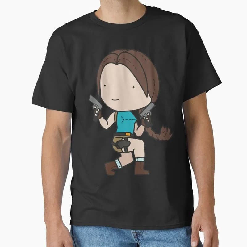 Retro Video game Tomb Raider Angel of Darkness Lara Croft Gift t shirt for gamer 1016 Short Sleeve Graphic Clothes US Size Tee