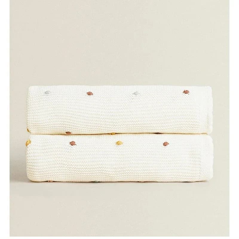 100 * 80Cm Nordic pom-pom soft tapestry newborn baby cotton knitted safety blanket baby solid sofa throw blanket