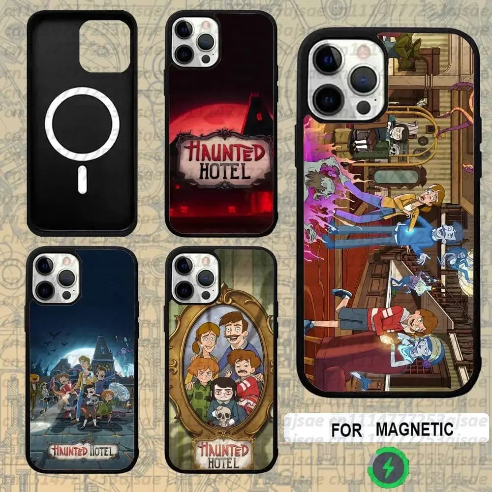 H-Haunted Hotel 2025 For Magsafe Wireless Charger Case For iPhone 18,15,16,17,13,14,11,12,Pro,Max,Plus,E,Air,Mini Magnetic