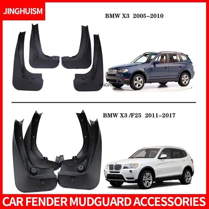 Mudguards FOR BMW X3 2005-2017 Automotive for Fender Mudguard Vehicle Exterior Decor ABS Material Protective Accessories