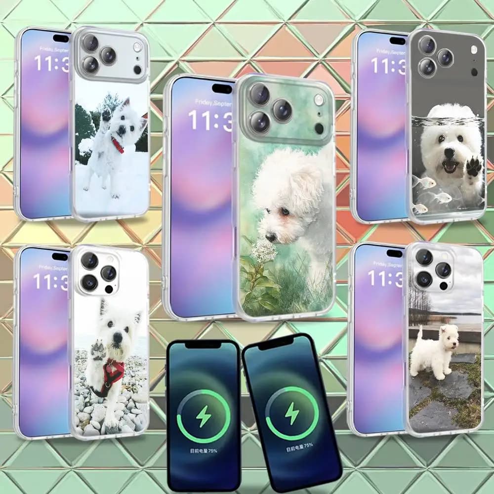 Cute West White Phone Case For iPhone 16,14,11,17,13,15,12,Air,Plus,Pro,Max,E,Mini Frosted for MagSafe Magnetic Wireless