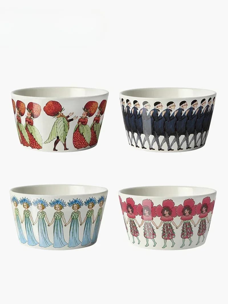 Ceramic fruit salad bowl, Uncle Blue dessert oatmeal breakfast bowl