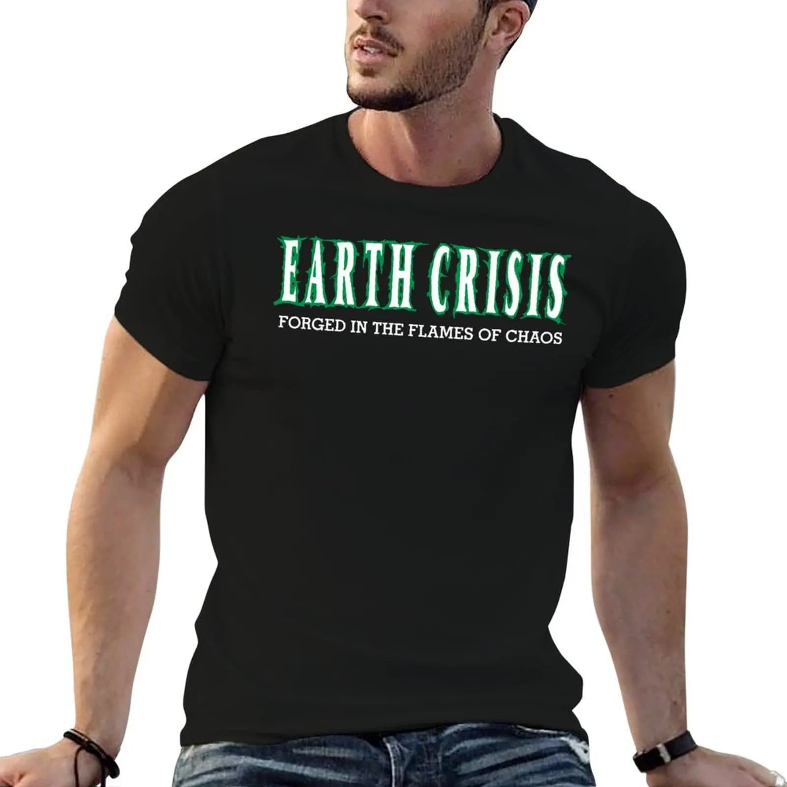 Earth Crisis - Forged in the flames of chaos T-Shirt tops anime t shirts fitted t shirts for men
